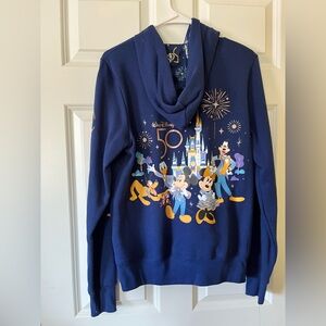 Disney 50th Anniversary Blue Zip Up Sweater
